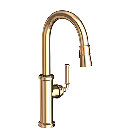 Newport Brass Stripling Pull-Down Kitchen Faucet Satin Brass PVD